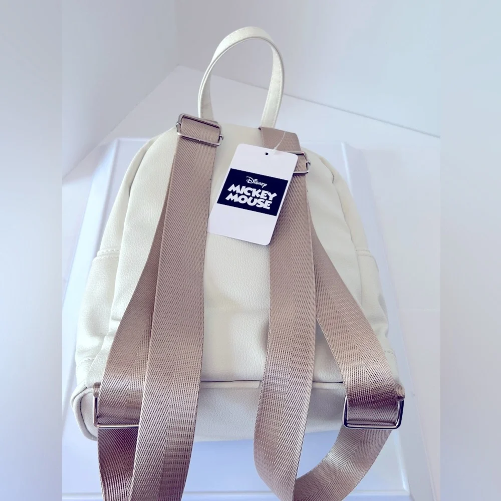 Adorable Khaki and Cream Mickey Mouse Backpack with Iconic Ears.  New with Tags. - Picture 13 of 14
